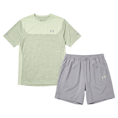 Under Armour Men's 2 Piece Co Ord Set Green/Grey T-Shirt & Shorts