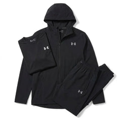 Under Armour Men's 3 Piece Co Ord Set Black/Steel Jacket, T-Shirt & Pant