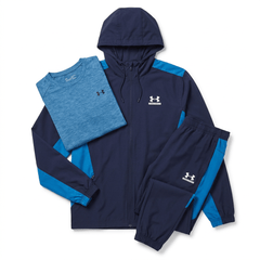 Under Armour Men's 3 Piece Co Ord Set Navy/Blue/White Jacket, T-Shirt & Pant