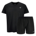 VCTRS Mens 2 Piece Co Ord Set Black T-Shirt & Shorts, sleek modern streetwear style.