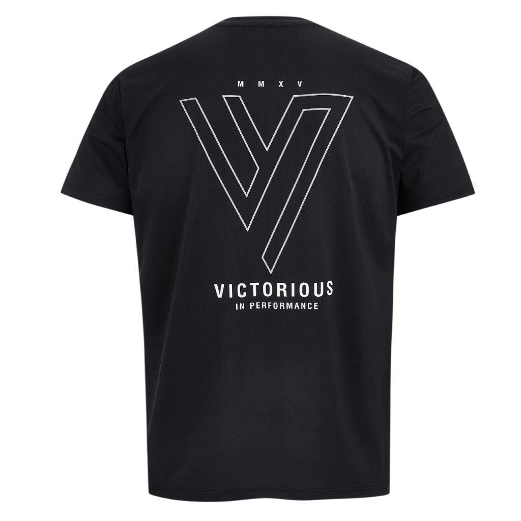 VCTRS Mens 2 Piece Co Ord Set Black T-Shirt featuring a sleek graphic design on the back.