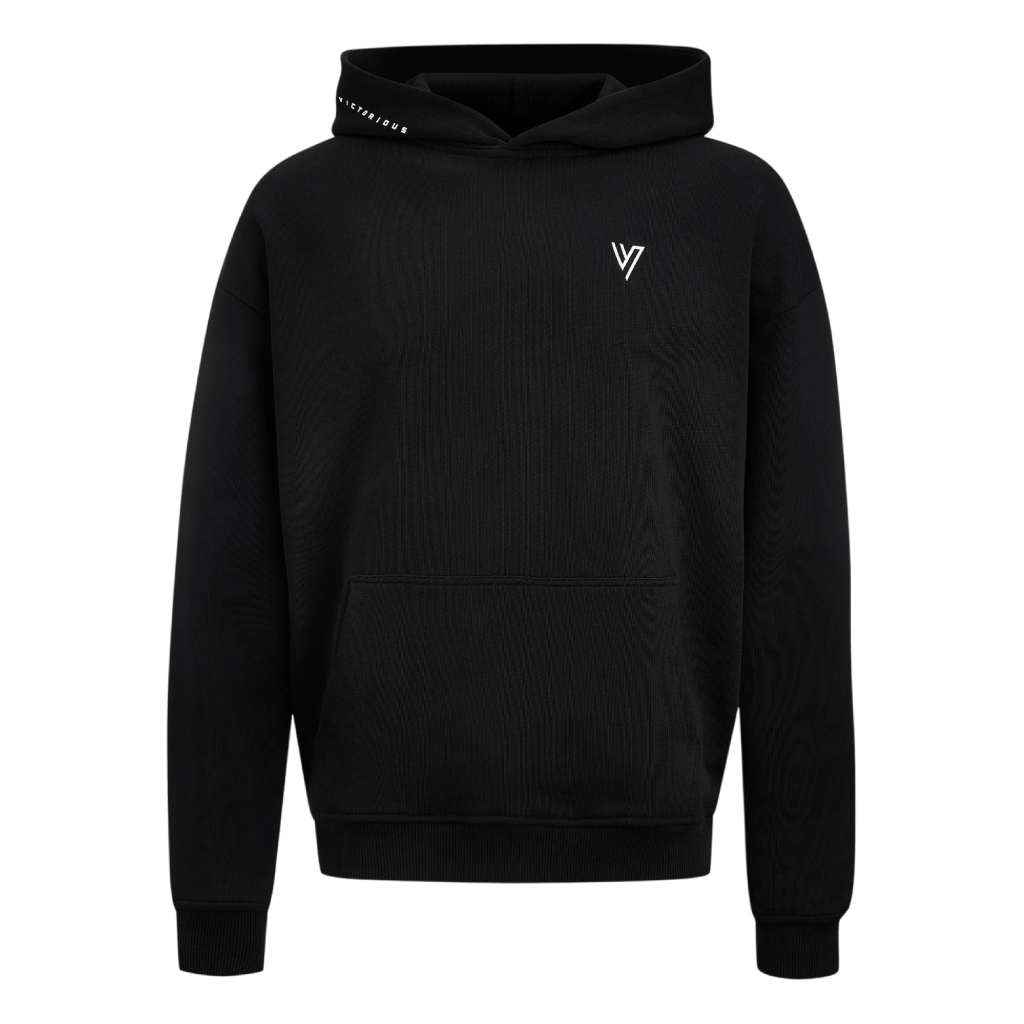 VCTRS Mens 3 Piece Co Ord Set Black Hoodie featuring a modern design and comfortable fit.