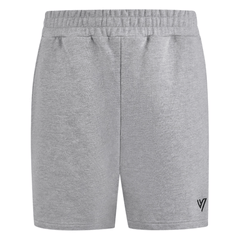 VCTRS Men's 3 Piece Co Ord Set GreyWhite shorts in gray fabric with elastic waistband.