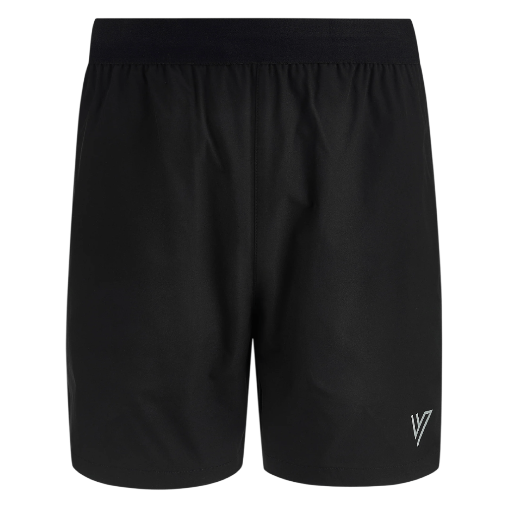 vctrs mens 2 piece co ord set black shorts with elastic waistband and logo detail