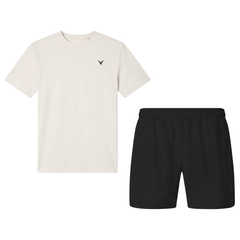 Virtus Men's 2 Piece Co Ord Set White/Black T-Shirt & Shorts
