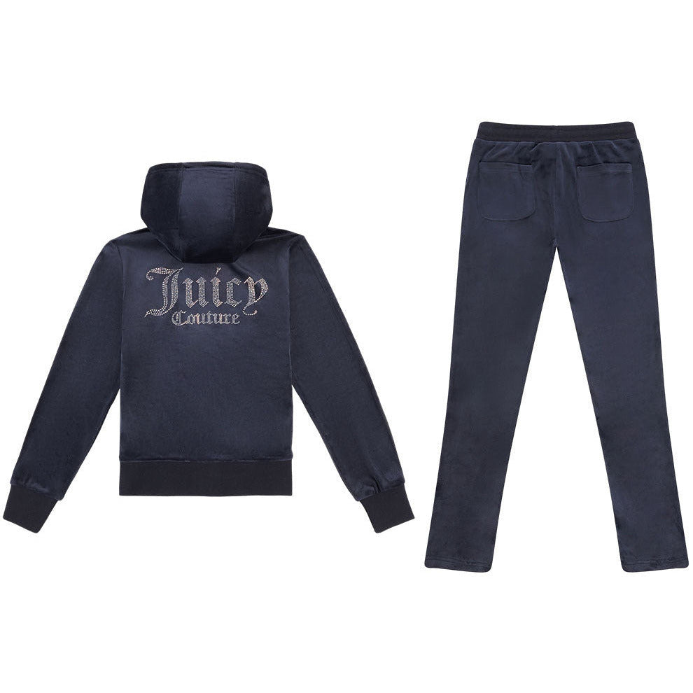 Juicy Couture Girls Diamonte Vel BC Tracksuit Navy – Alive & Dirty