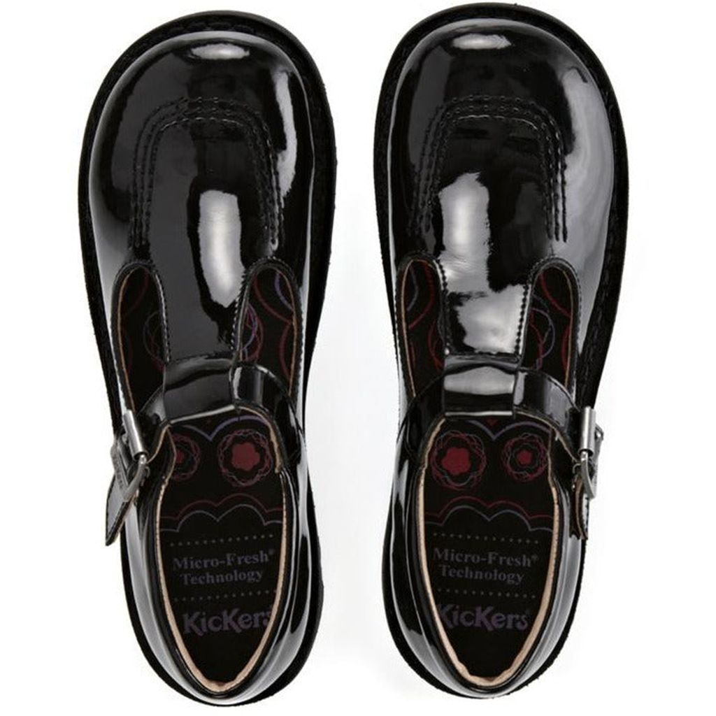 Kickers Kick T-Bar Patent Leather Children
